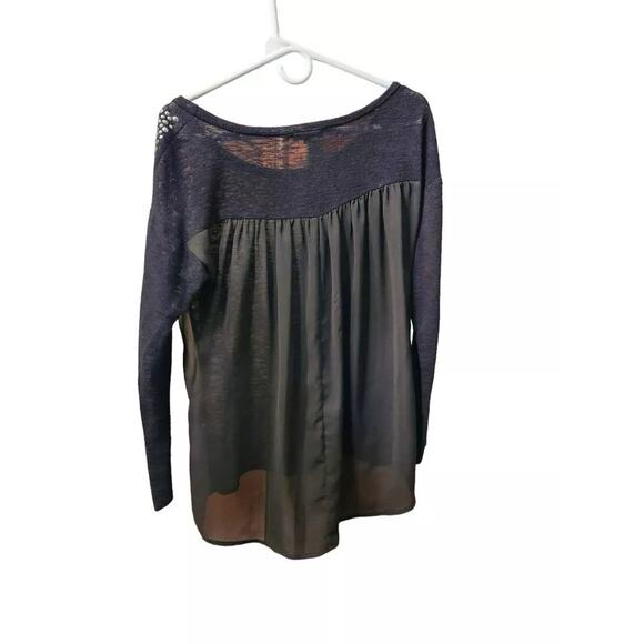 Soprano Medium Black Long‎ Sleeve Embellished Top - Picture 2 of 4